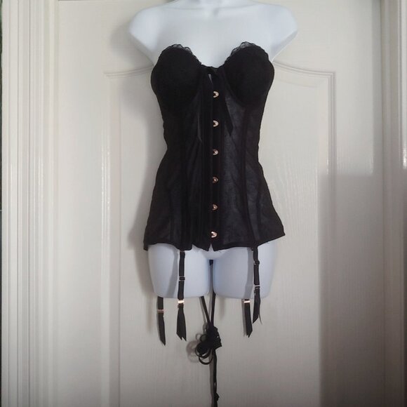 Savage X Fenty Other - Savage X Fenty Rhianna Strapless Bustier Corset Lace Goth Sexy Vampy XL